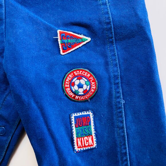 Vintage Oshkosh B’gosh Patchwork Overalls Size 12M Blue - Picture 3 of 6